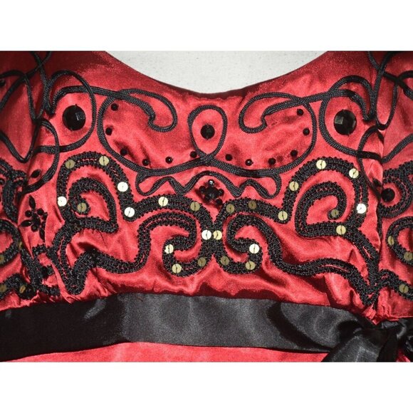 Lane Bryant 20W Deep Red & Black Sleeveless Blouse Sequin Whimsy Goth Fairy Core - Picture 3 of 12